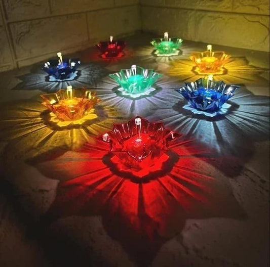 “Shine Brighter with 3D Reusable Reflective Shadow Colourful Diya (Pack of 4/12/24)