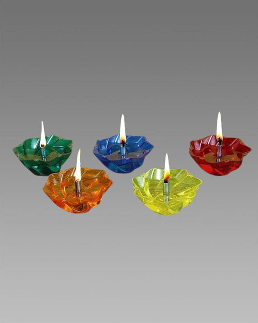 “Shine Brighter with 3D Reusable Reflective Shadow Colourful Diya (Pack of 4/12/24)