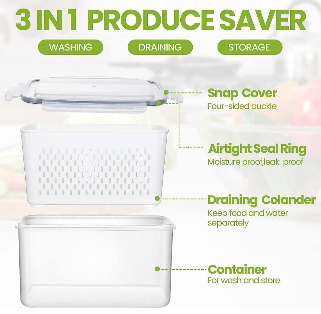 "Airtight Kitchen Food Storage Containers – Pack of 2 for Fresh, Organized Storage"