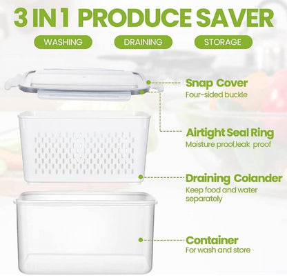 "Airtight Kitchen Food Storage Containers – Pack of 2 for Fresh, Organized Storage"