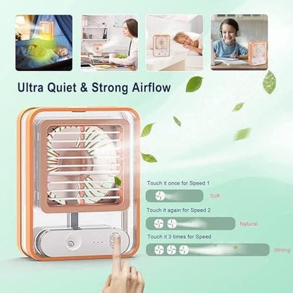 Rechargeable Battery Operated Mini USB Fan With Mist Water Spray "“Stay Chill Anywhere"
