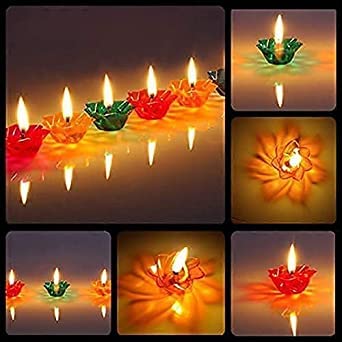 “Shine Brighter with 3D Reusable Reflective Shadow Colourful Diya (Pack of 4/12/24)