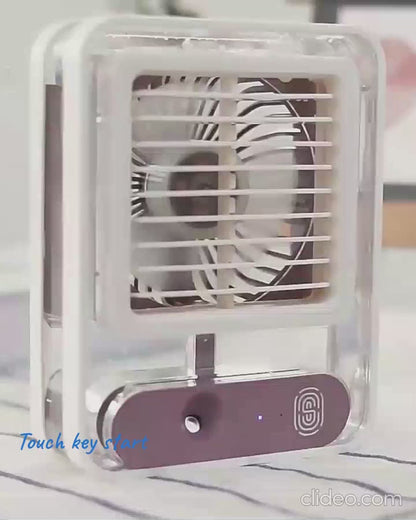 Rechargeable Battery Operated Mini USB Fan With Mist Water Spray "“Stay Chill Anywhere"